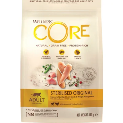 Wellness Core Kattenvoer Sterilised Kip - Kalkoen 300 gr