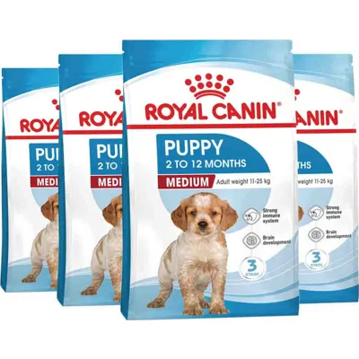 4x Royal Canin Puppy Hondenvoer Medium 4 kg