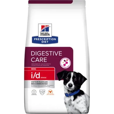 6x Hill's Prescription Diet Hondenvoer Droog i/d Stress Mini Digestive Care Kip 1 kg