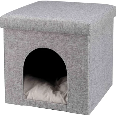 Trixie poef kattenmand relax-iglo alois grijs 40x40x38 cm