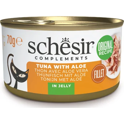 12x Schesir Complementary Kattenvoer Tonijn&Aloe in Gelei 70 gr
