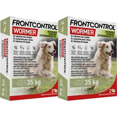 2x Frontcontrol Wormer Ontworming Tabletten Hond XL 2 tabletten