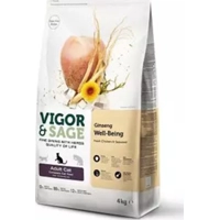 2x Vigor&Sage Kattenvoer Well-Being Ginseng 4 kg