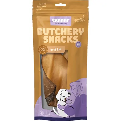 Braaaf Butchery Beef Ear Hondensnack 2 stuks