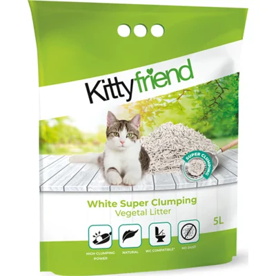 Kitty Friend Kattenbakvulling Vegetal White Super Clumping Litter 5 liter
