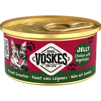 Voskes Kattenvoer Nat Gelei Kip&Groenten 85 gr