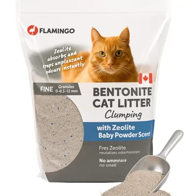 Flamingo Kattenbakvulling Babypoeder & Zeolite - 12 kg
