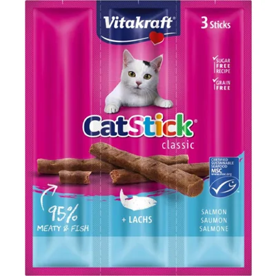 Vitakraft Cat Stick Classic - Zalm - 8 + 2 gratis