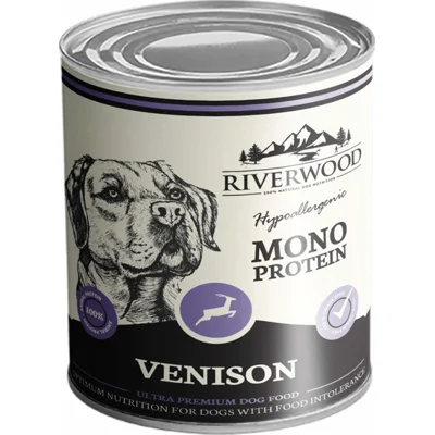 Riverwood Mono Proteïne Hondenvoer - Blik - Hert - 6x400 g
