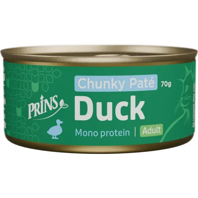 Prins Chunky Paté Adult eend natvoer kat 24 x 70 g