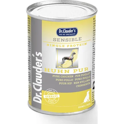 Dr. Clauder's Sensible puur kip natvoer hond 6 x 400 g
