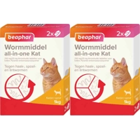 2x Beaphar All-in-one Ontworming Tabletten Kat Vanaf 1 kg 2 tabletten