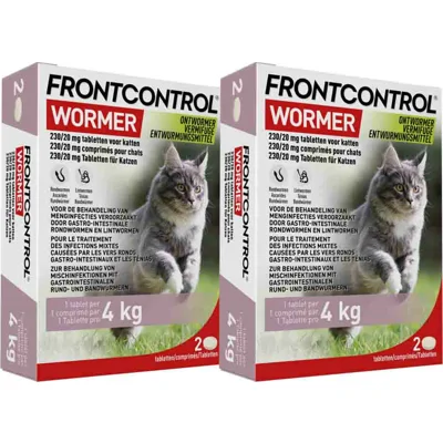 2x Frontcontrol Wormer Ontworming Tabletten Kat 2 tabletten