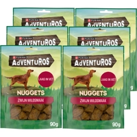 6x Adventuros Hondensnack Nuggets Wildzwijnsmaak 90 gr