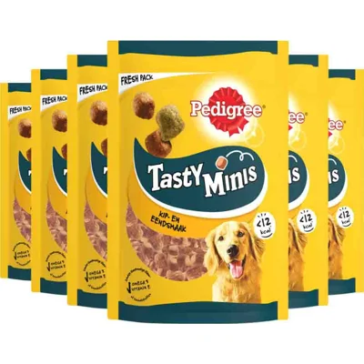 6x Pedigree Pedigree Hondensnacks Tasty Mini's Chewy Cubes 130 gr
