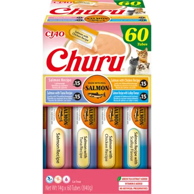 Ciao Churu Kattensnack Puree Salmon 60x14 gr