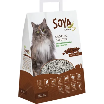 M-PETS - Soya Kattenbakvulling - 4 kg - 10 L - Koffie