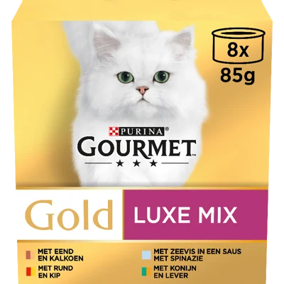 Gourmet Gold Luxe Mix kattenvoer nat 8x85g