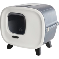 Savic Mira deluxe kattenbak wit/grijs 55,5x44x49,5cm kat