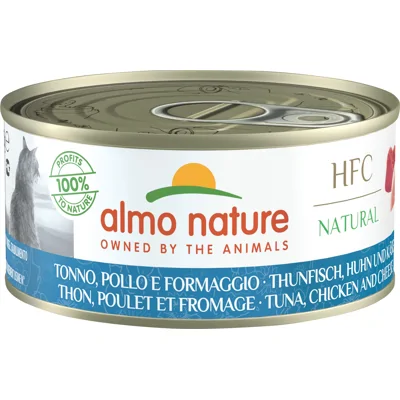 Almo Nature HFC Natural met tonijn, kip en kaas natvoer kat (150 g) 12 x 150 g