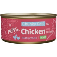 Prins Chunky Paté Adult kip met kalkoen natvoer kat 24 x 70 g