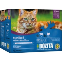 Bozita Indoor & Sterilised vlees stukjes in gelei multipack natvoer kat 12 x 85 g