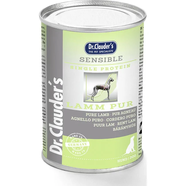 Dr. Clauder's Sensible puur lam natvoer hond 6 x 400 g