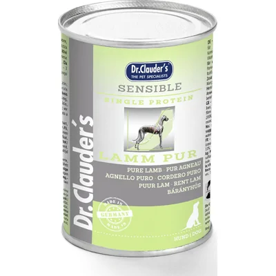 Dr. Clauder's Sensible puur lam natvoer hond 6 x 400 g