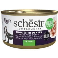 12x Schesir Complementary Kattenvoer Tonijn&Tandbrasem in Gelei 70 gr