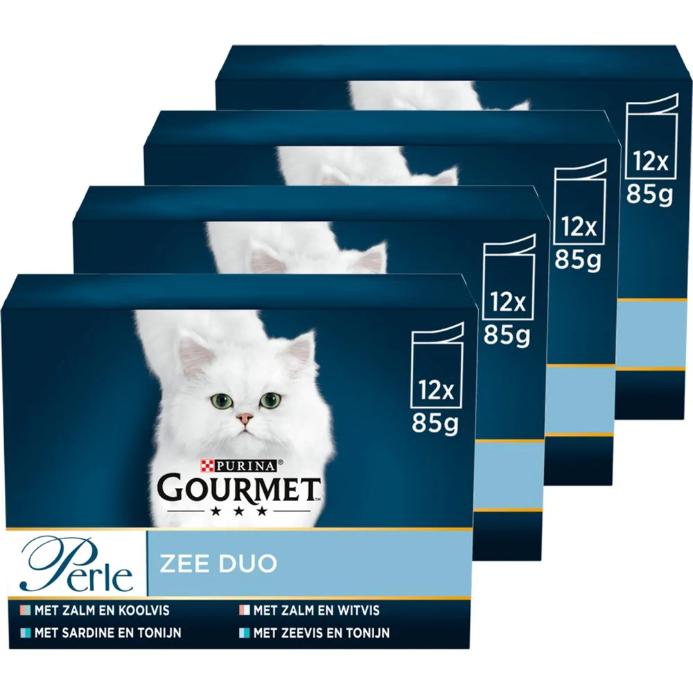 4x Gourmet Perle Mini Filets Multipack Zee Duo in Saus 12 x 85 gr