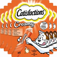 6x Catisfactions Kattensnack Kip Creamy 4 x 10 gr