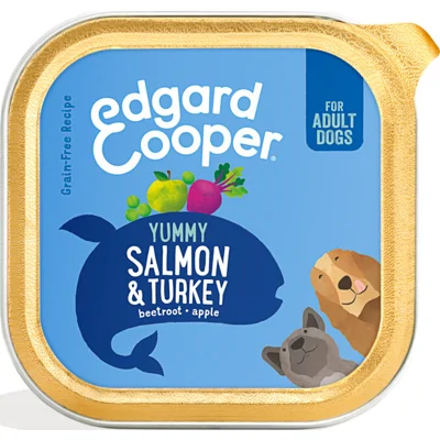 Edgard&Cooper Kuipje Vers Vlees Hondenvoer Zalm - Kalkoen 300 gr