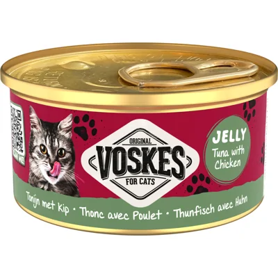 Voskes Kattenvoer Nat Gelei Tonijn&Kip 85 gr