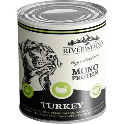 Riverwood Mono Proteïne Hondenvoer - Blik - Kalkoen - 6x400 g