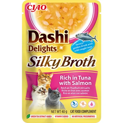 Ciao Dashi Delights Silky Broth Kattenvoer Nat Tuna & Salmon 40 gr