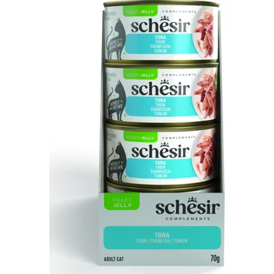 Schesir Complements tonijn (jelly) natvoer kat (blikjes) 1 tray (12 x 70 g)