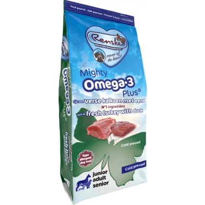 Renske Mighty Omega Plus Koud Geperst - Verse Kalkoen en Eend hond 12kg