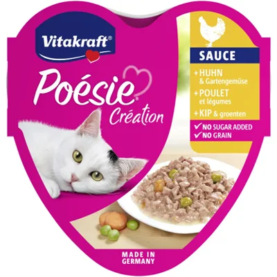Vitakraft Poésie Création met kip en groenten in saus natvoer kat (15 x 85 g) 3 verpakkingen