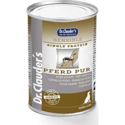 Dr. Clauder's Sensible puur paard natvoer hond 6 x 400 g