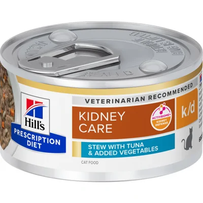 Hill's Prescription Diet K/D Kidney Care stoofpotje voor kat met tonijn & groenten blik 1 tray (24 x 82 g)
