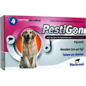 Pestigon Spot-On voor honden van 20 tot 40 kg 4 pipetten