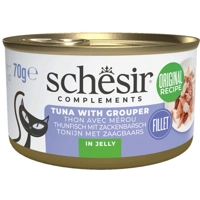 12x Schesir Complementary Kattenvoer Tonijn&Zeebaars in Gelei 70 gr