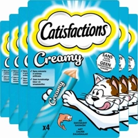 6x Catisfactions Kattensnack Zalm Creamy 4 x 10 gr