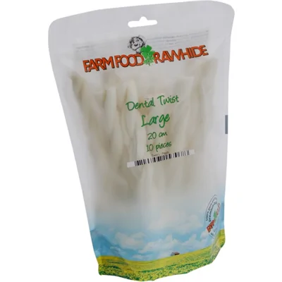 6x Farm Food Rawhide Dental Twist L 10 stuks