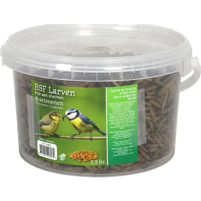 Black Soldier Fly gedroogde larven voor tuinvogels 2,5 liter