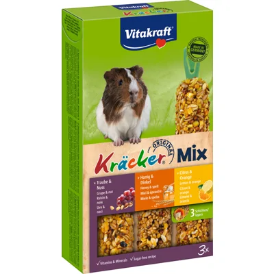 Vitakraft Cavia Kracker Trio-Mix Honing/Noot/Citrus - 3 stuks