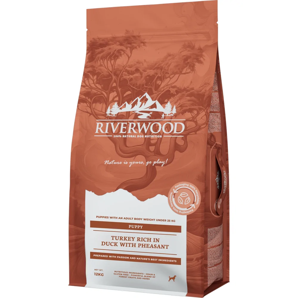 Riverwood Puppy Hondenvoer - Kalkoen & Eend met Fazant - 12 kg