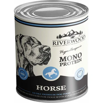Riverwood Mono Proteïne Hondenvoer - Blik - Paard - 6x400 g