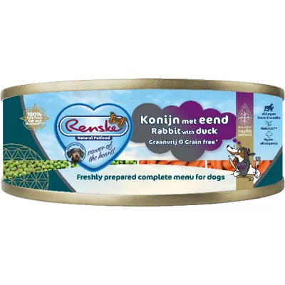 Renske Vers Vlees Maaltijd Hond Eend/Konijn 95gr