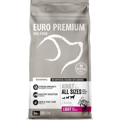 Euro Premium Adult Light w/Chicken & Rice hondenvoer 12 kg